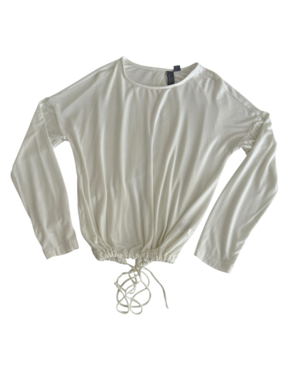 Women's Sweaty Betty Free Flow Open Back Long Sleeve Tee Medium Cream